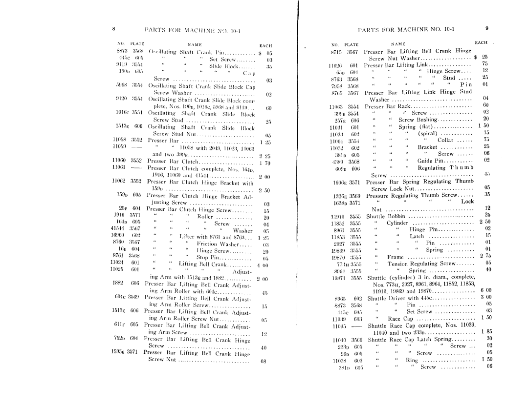 Singer 101-1 manual 