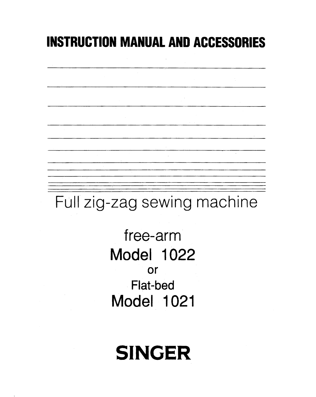 Singer 1021, 1022 manual 