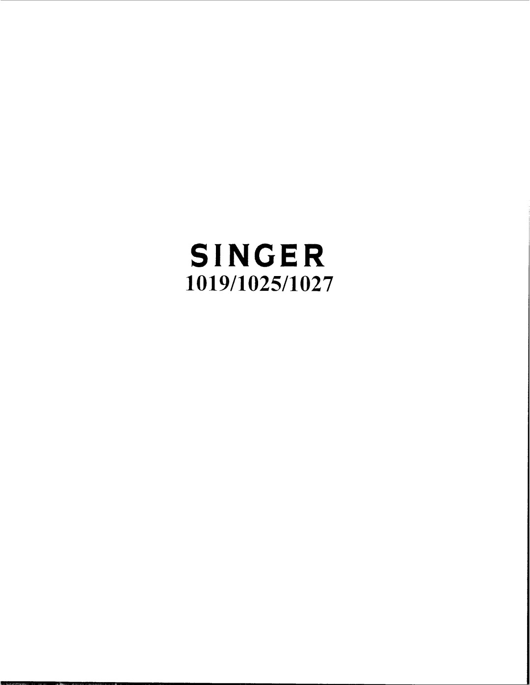 Singer 1027, 1025, 1019 manual 