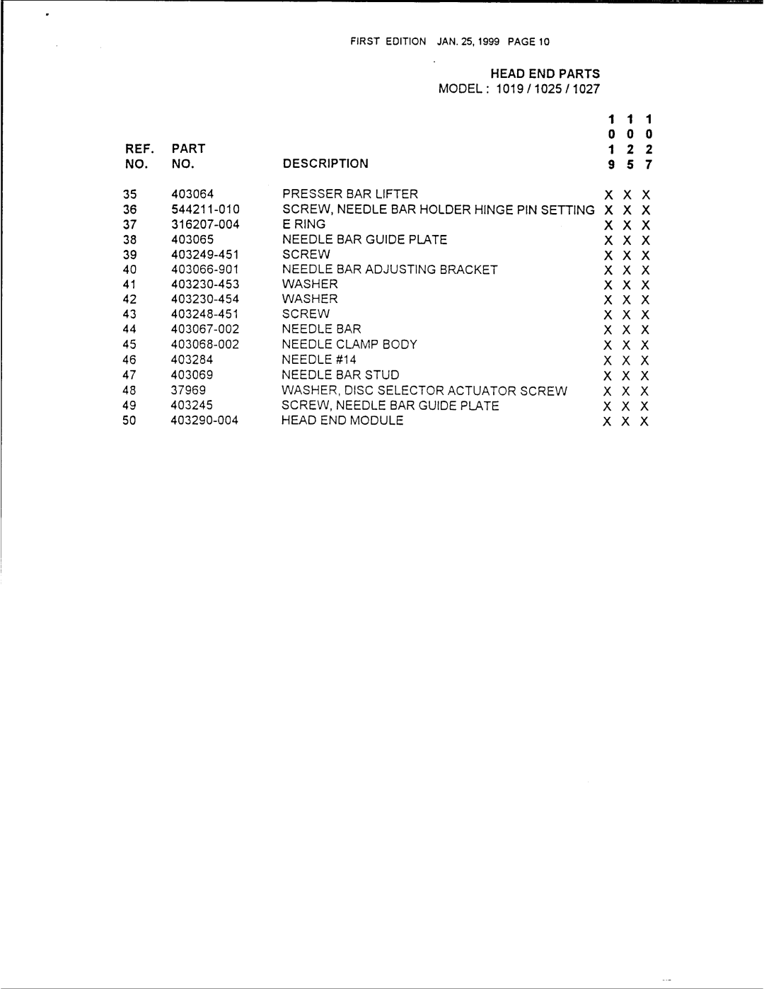 Singer 1025, 1027, 1019 manual 