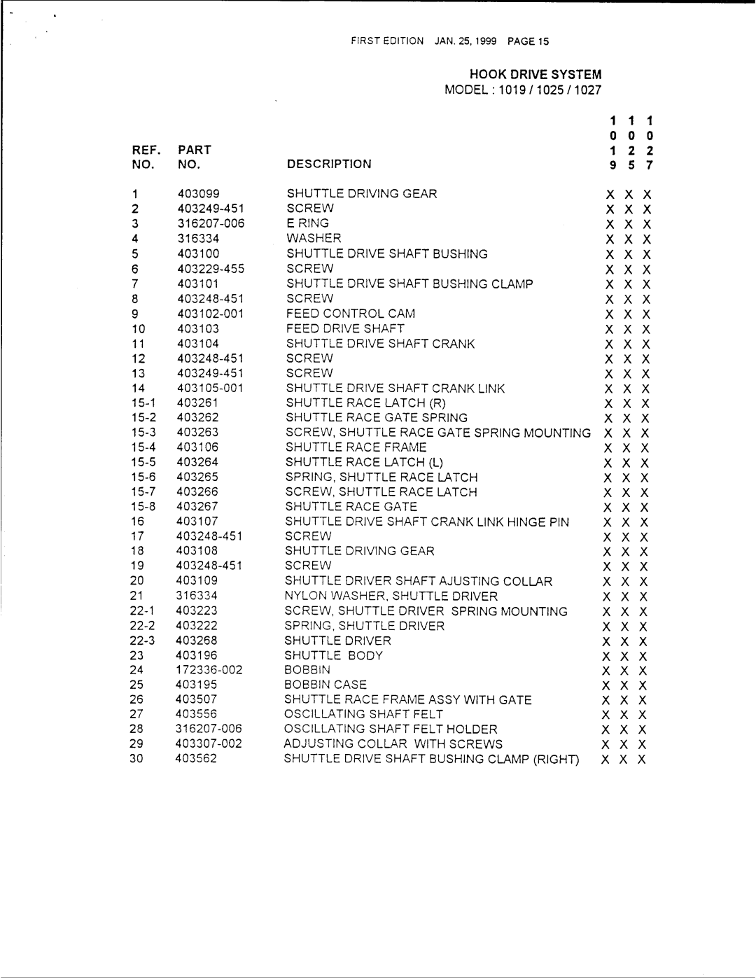 Singer 1019, 1025, 1027 manual 