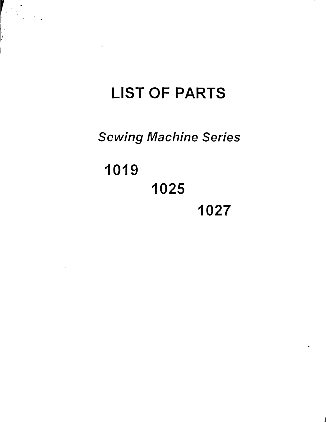 Singer 1019, 1025, 1027 manual 