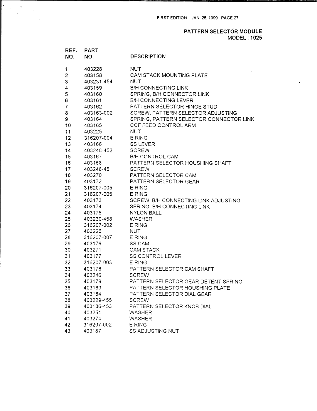 Singer 1019, 1025, 1027 manual 