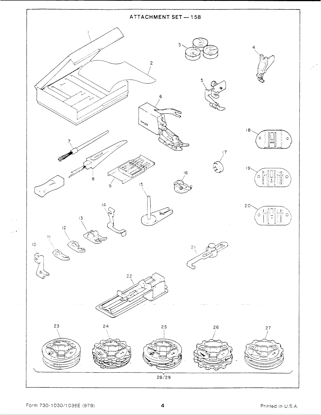 Singer 1030, 1036E manual 