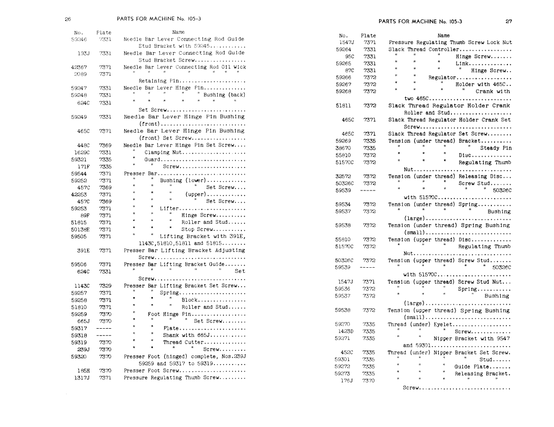 Singer 105-2, 105-1, 105-3 manual 