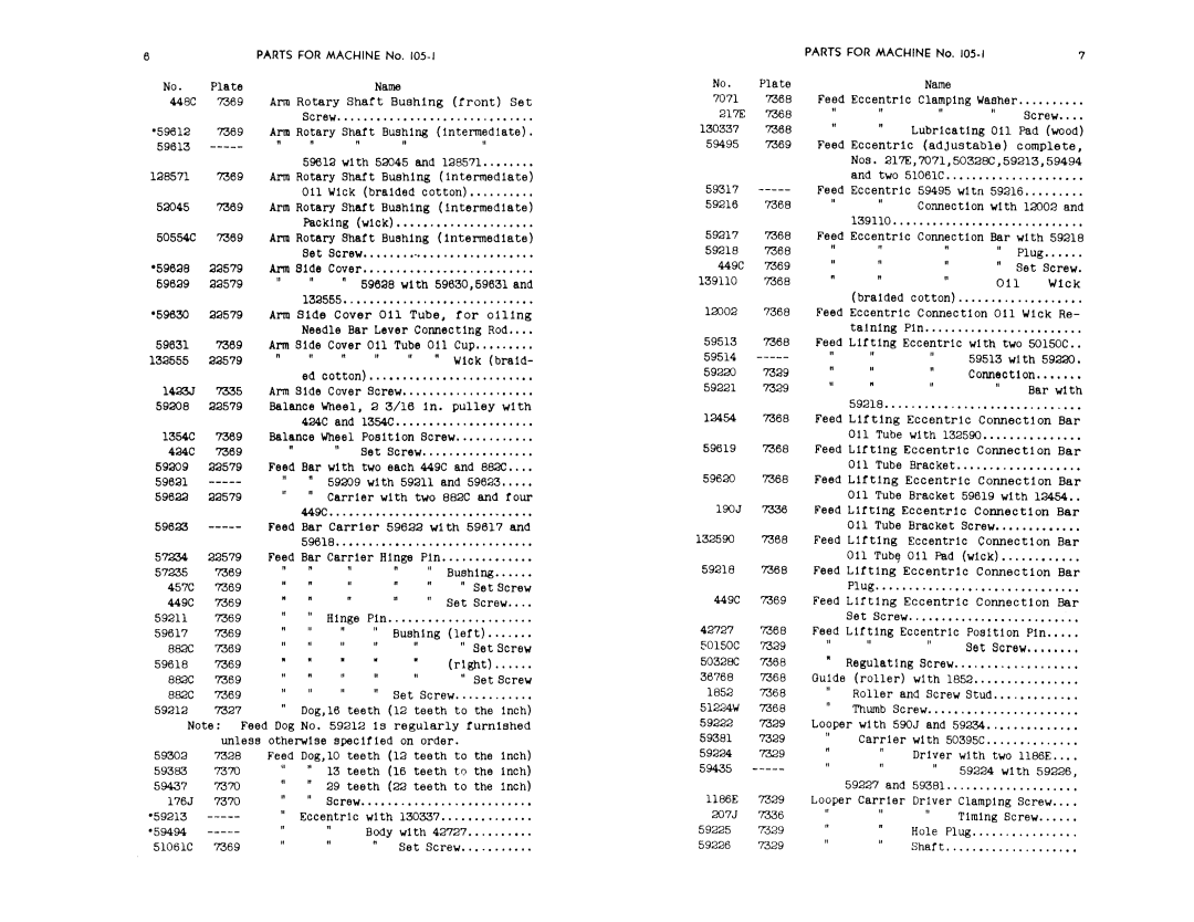 Singer 105-3, 105-2, 105-1 manual 