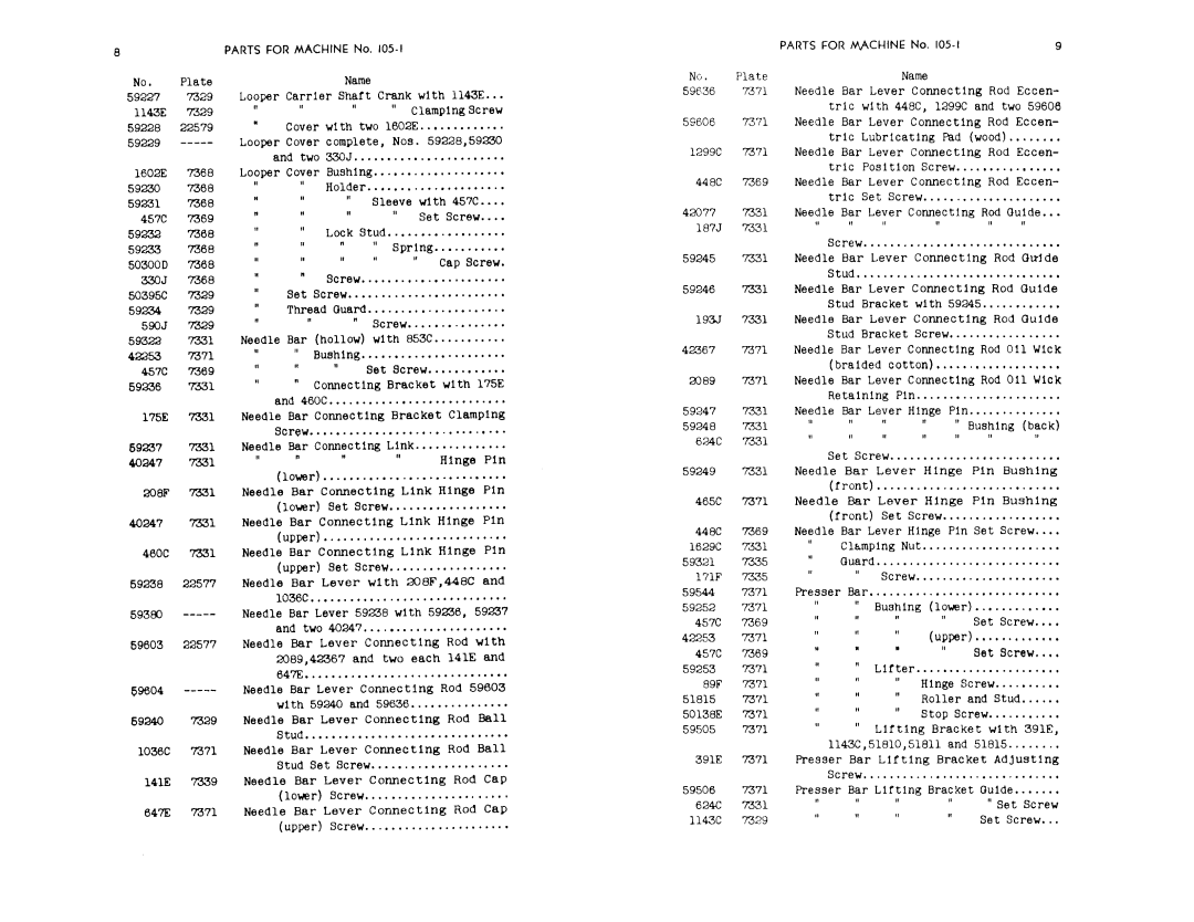 Singer 105-2, 105-1, 105-3 manual 