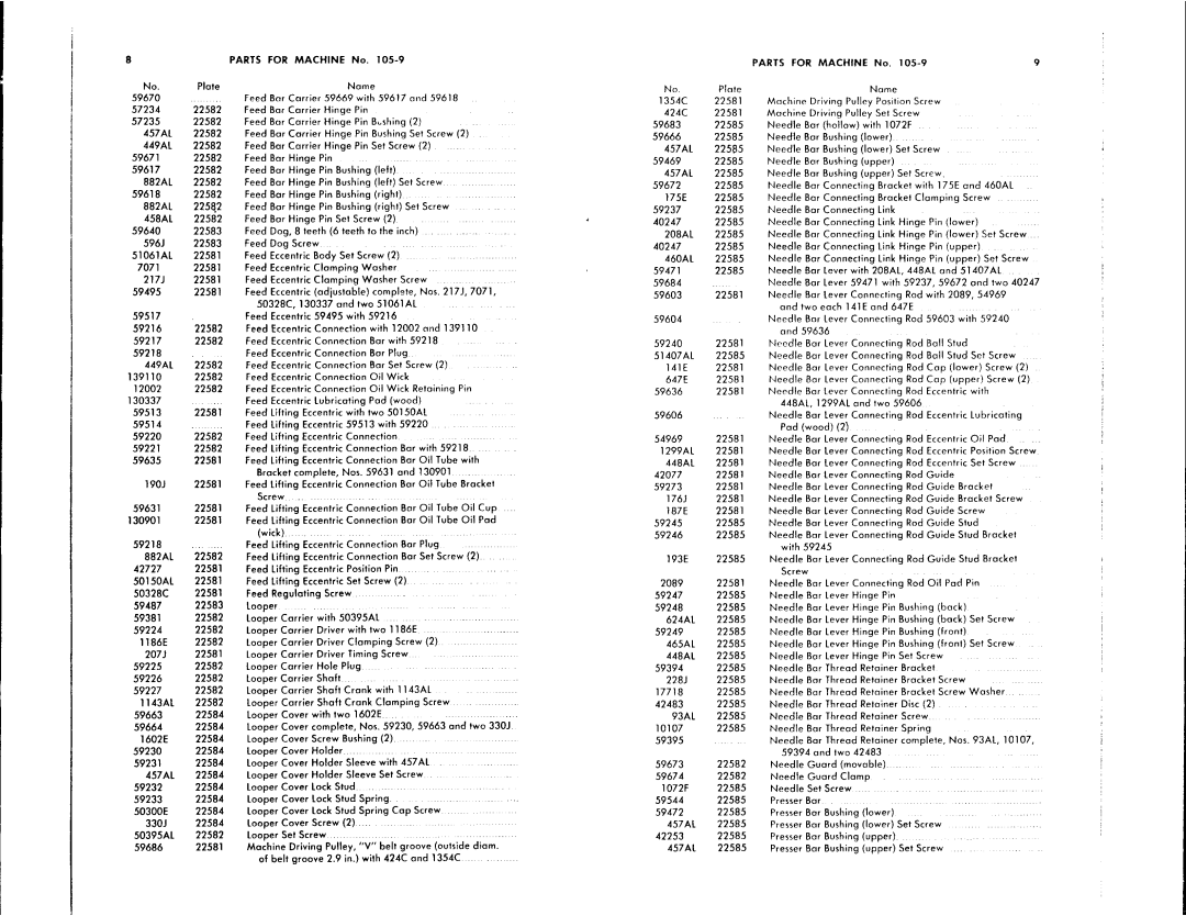 Singer 105-9 manual 