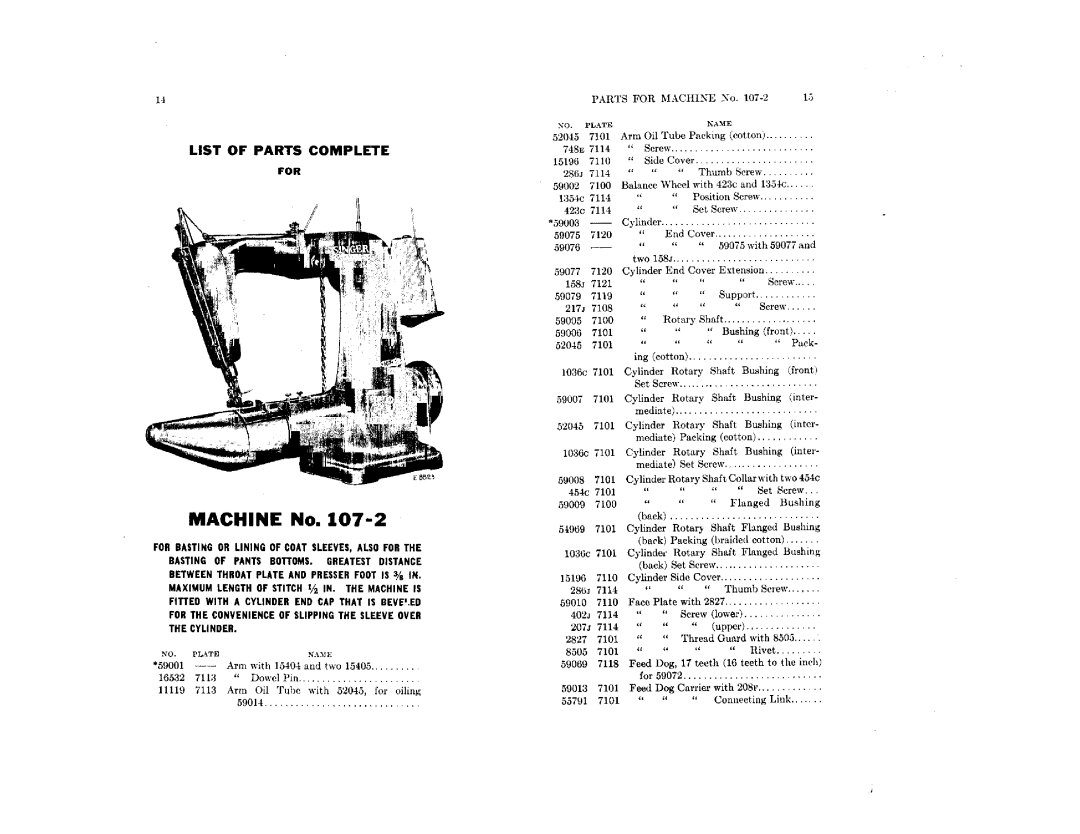 Singer 107-2, 107-1 manual 