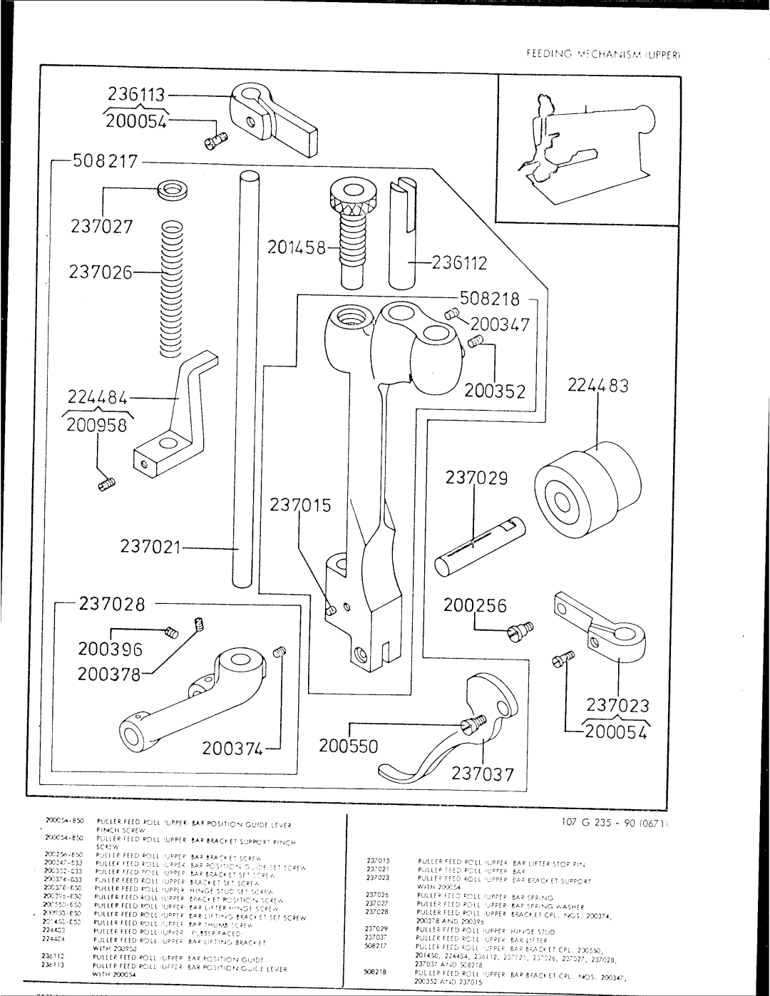 Singer 107G235 manual 