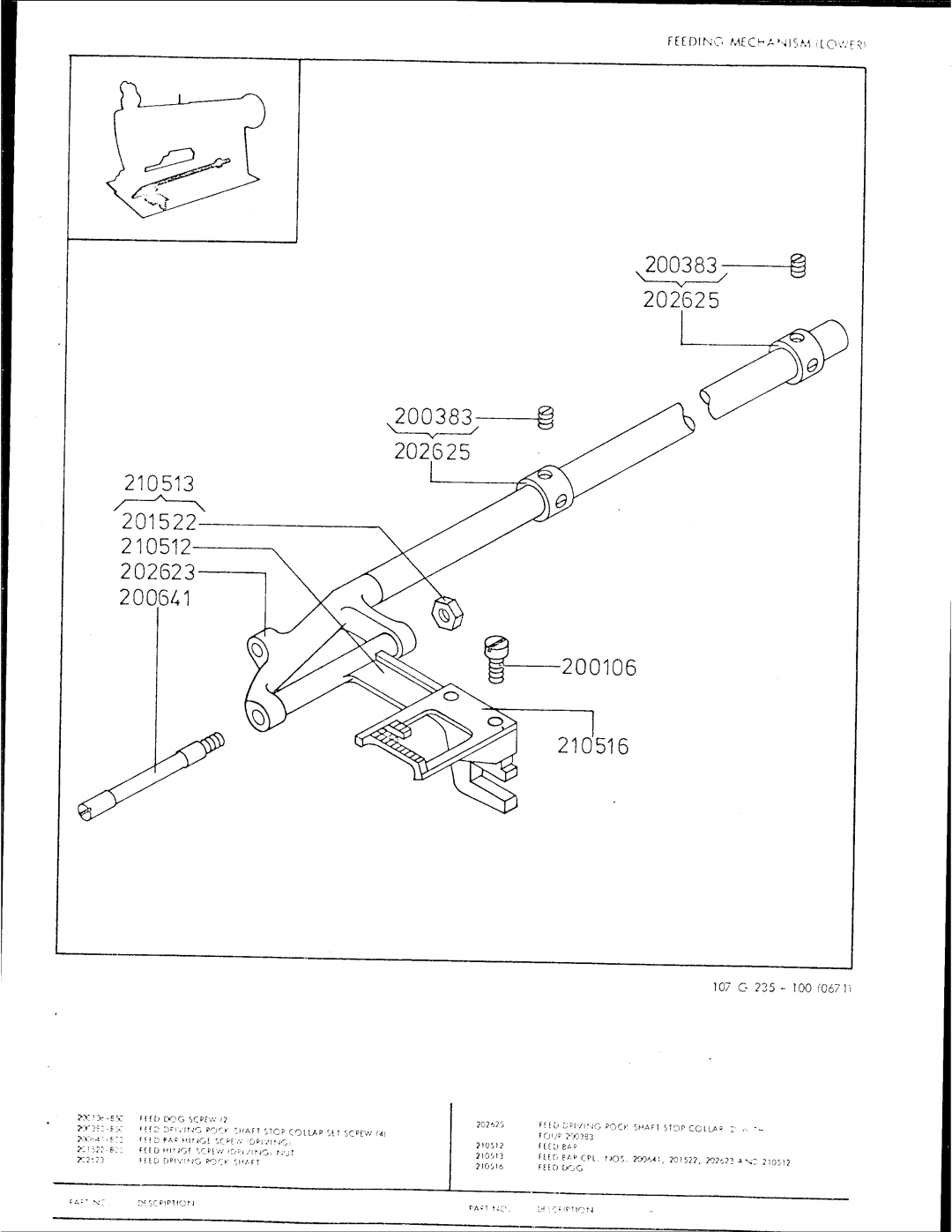 Singer 107G235 manual 