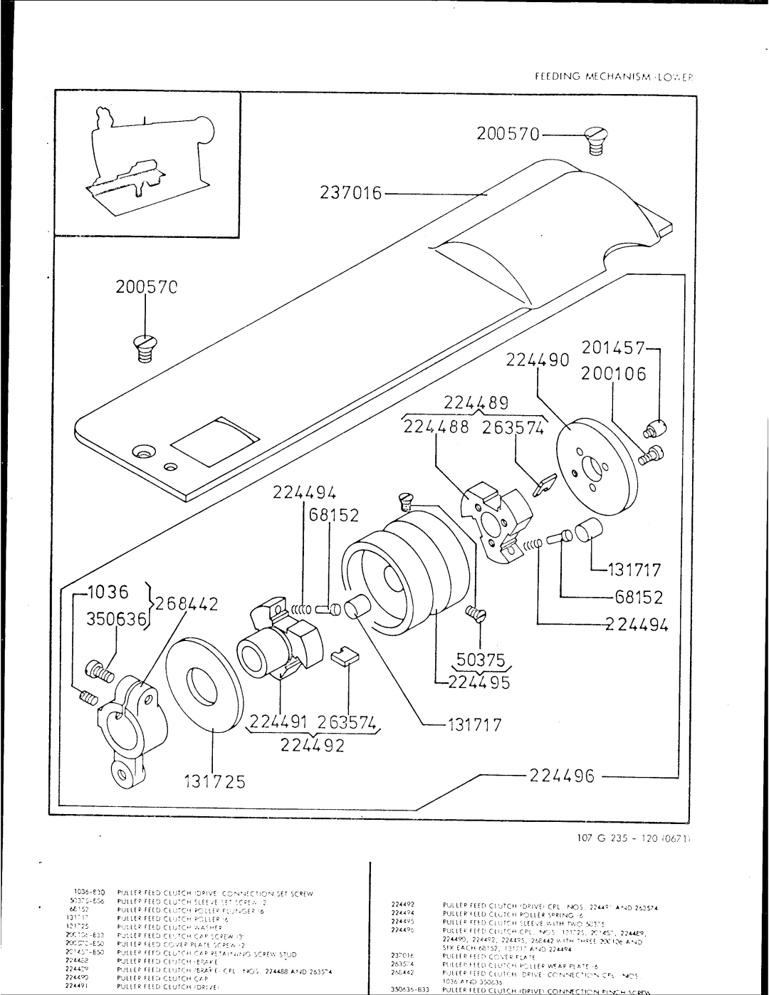 Singer 107G235 manual 