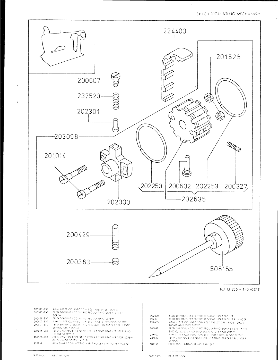 Singer 107G235 manual 