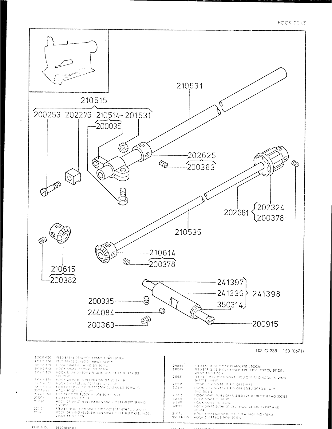 Singer 107G235 manual 