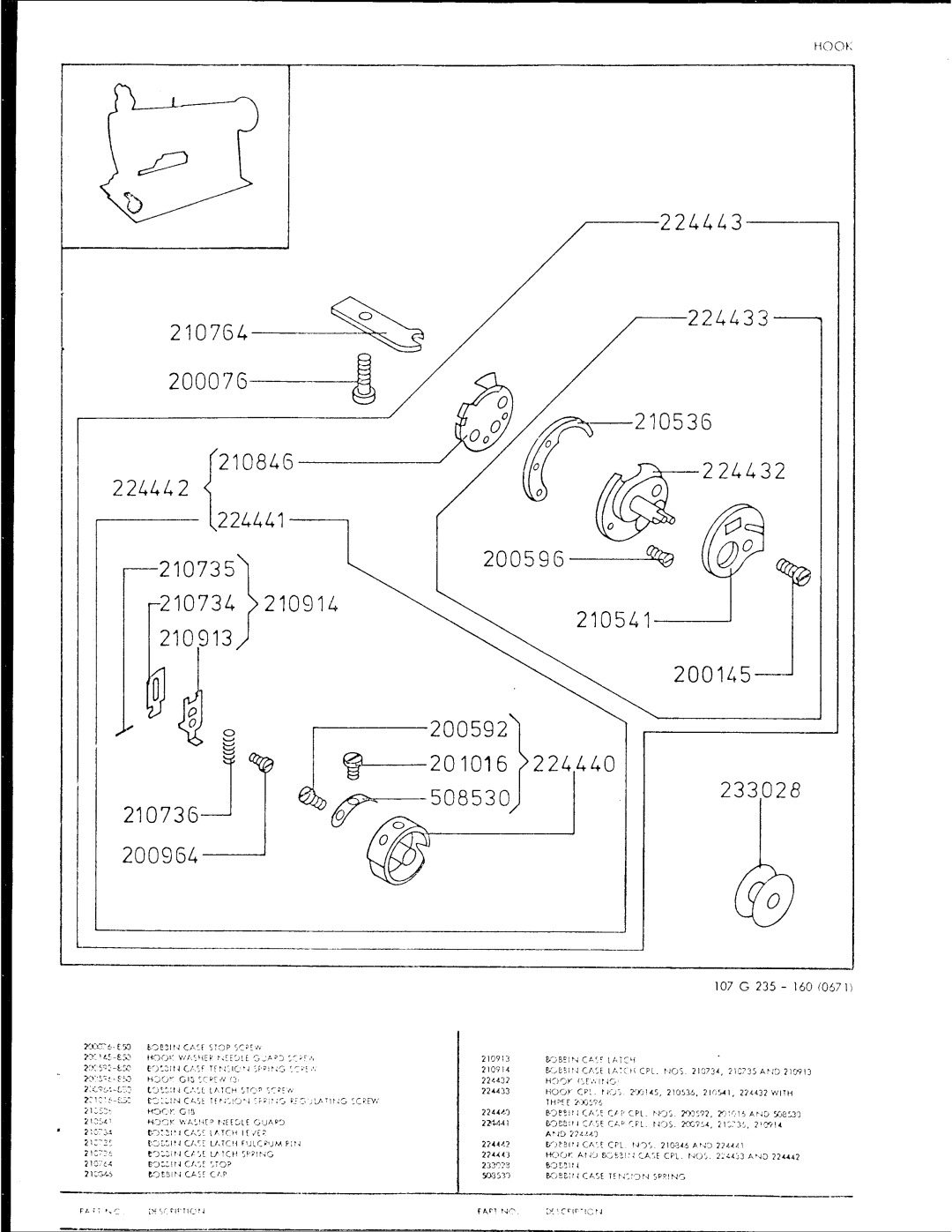 Singer 107G235 manual 