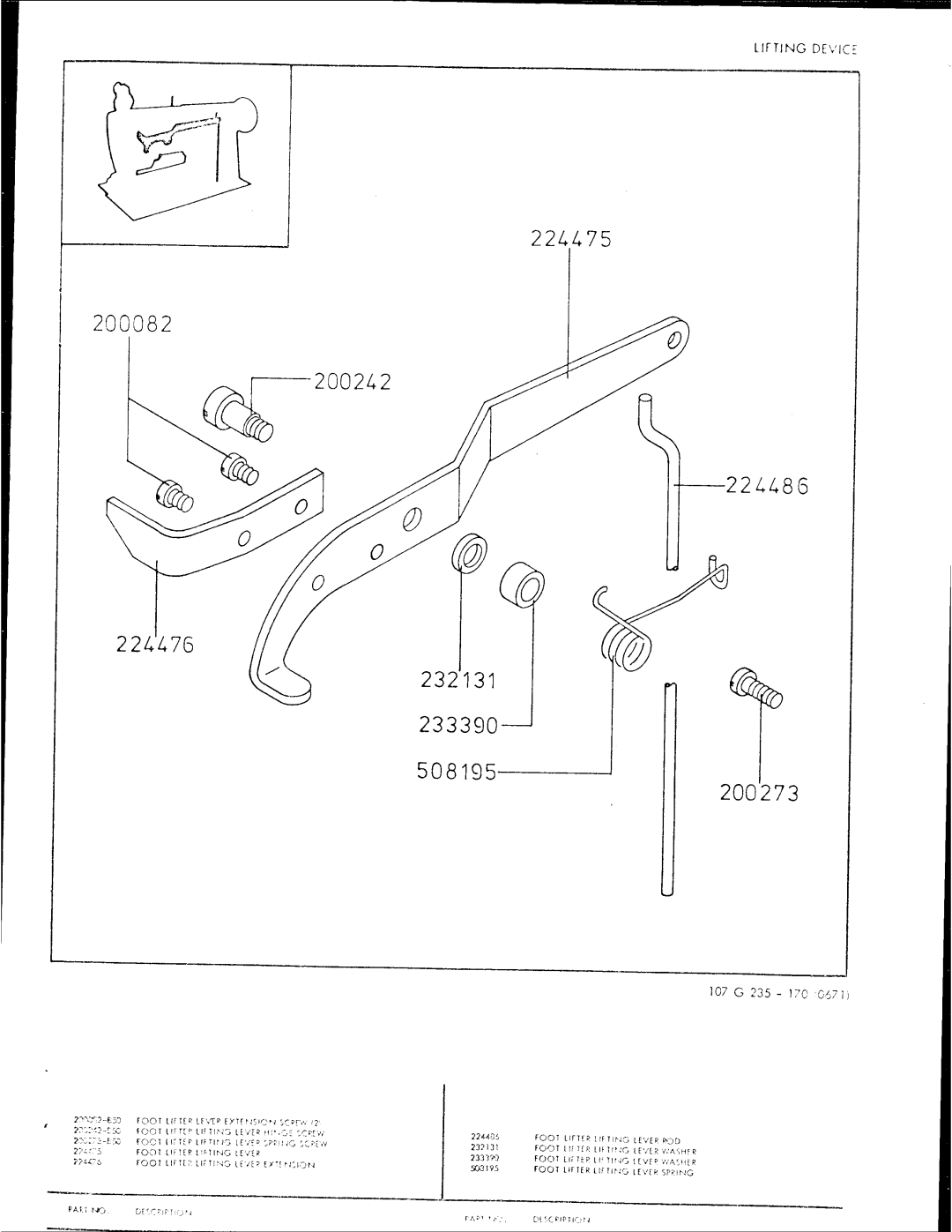 Singer 107G235 manual 