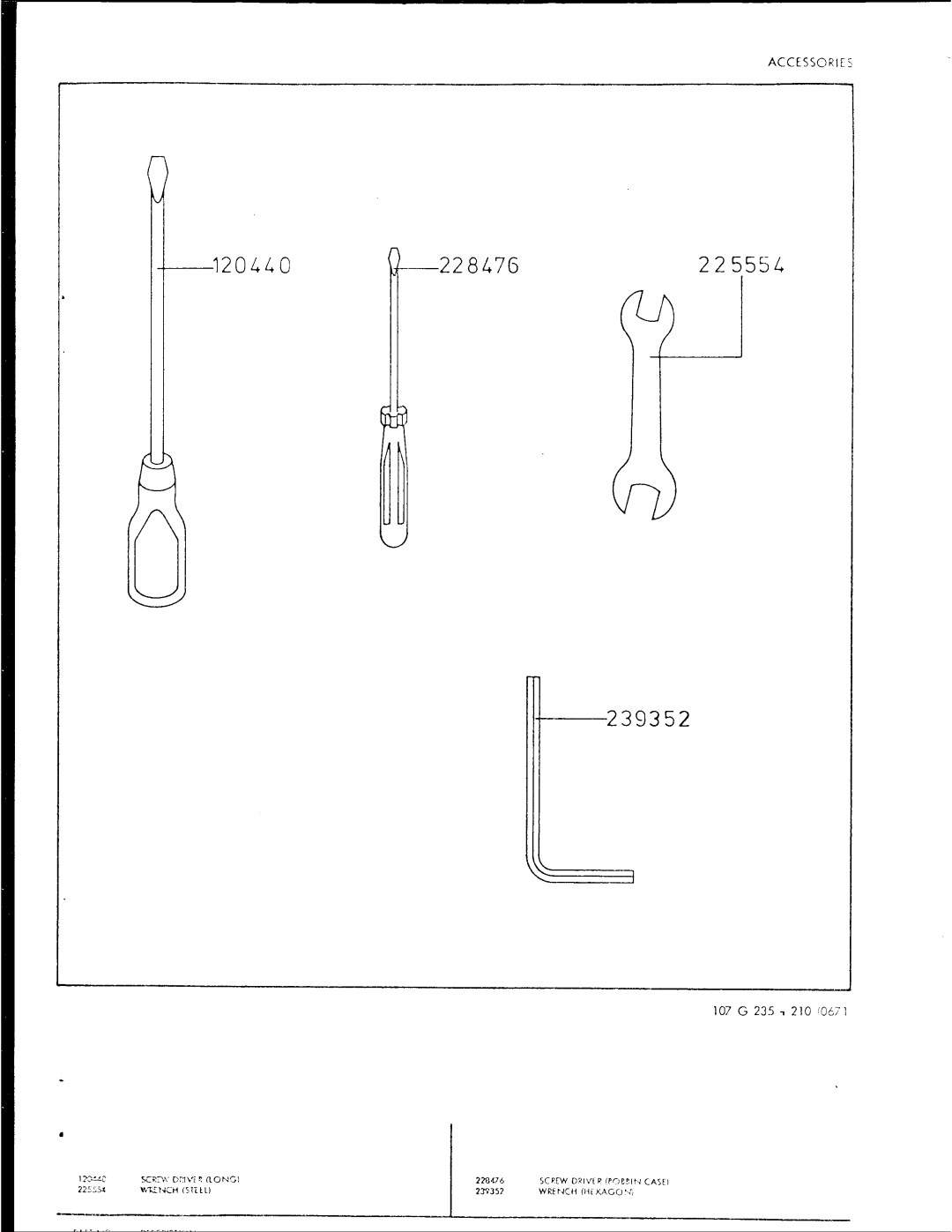 Singer 107G235 manual 