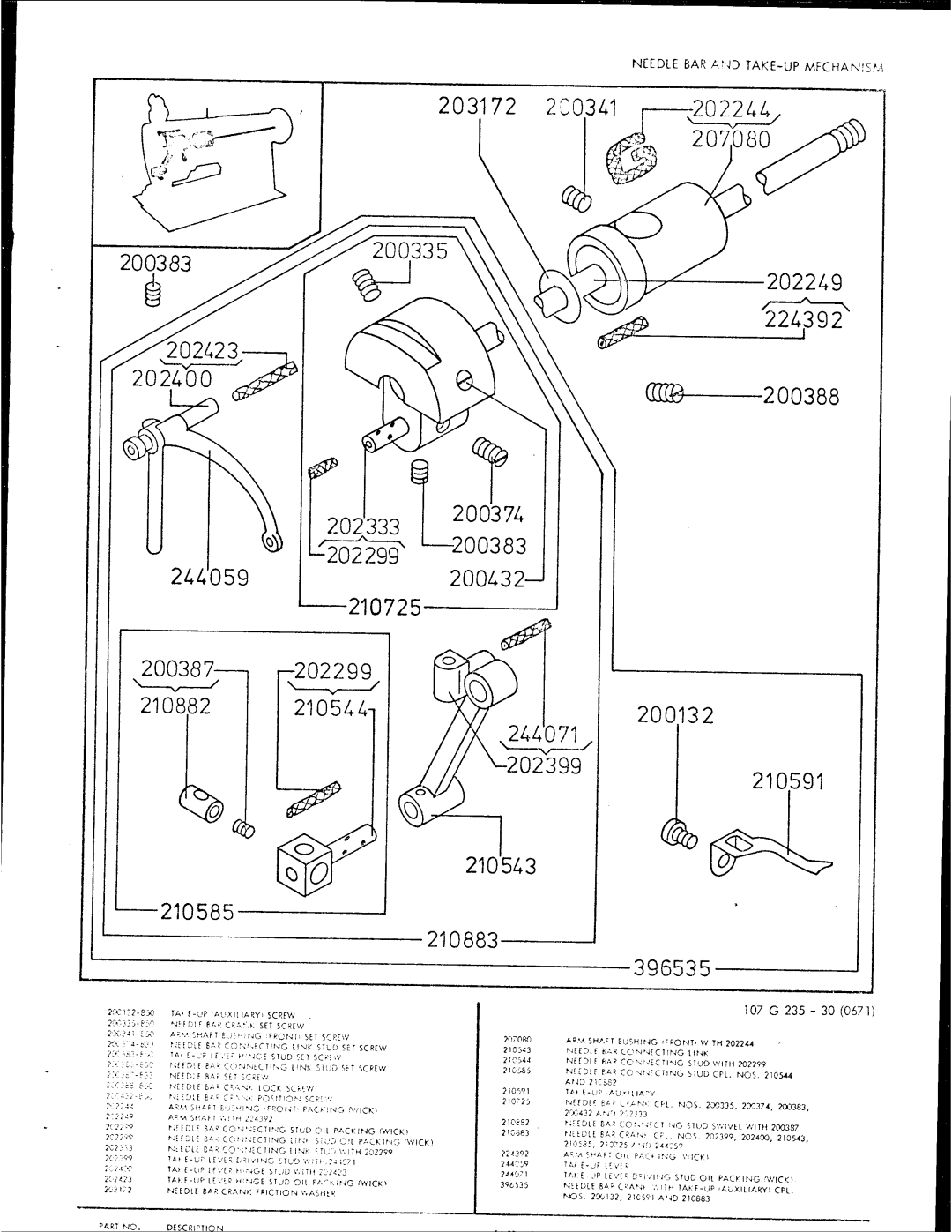 Singer 107G235 manual 