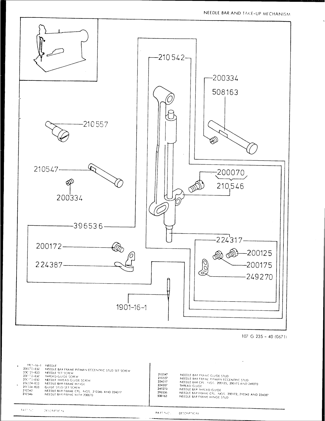 Singer 107G235 manual 