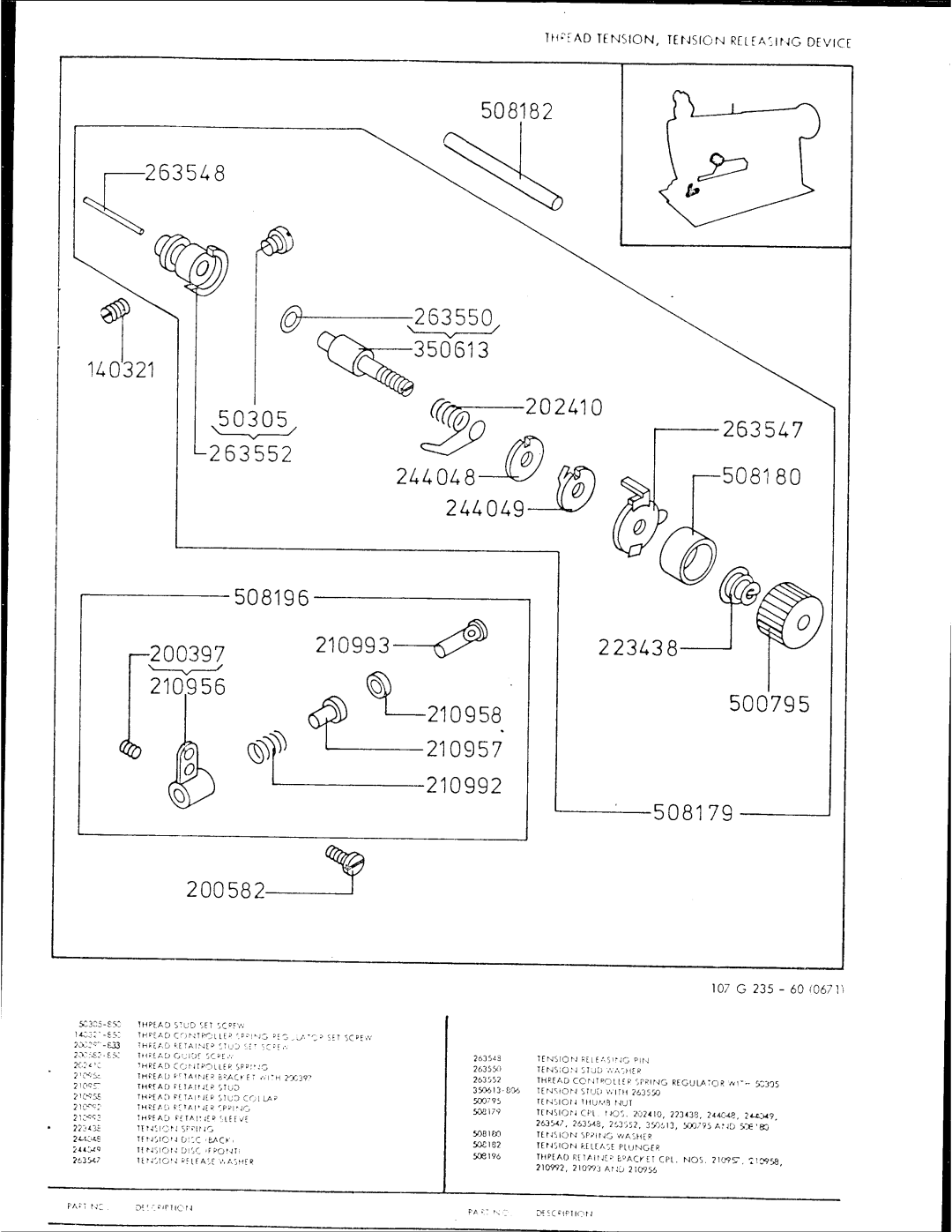 Singer 107G235 manual 