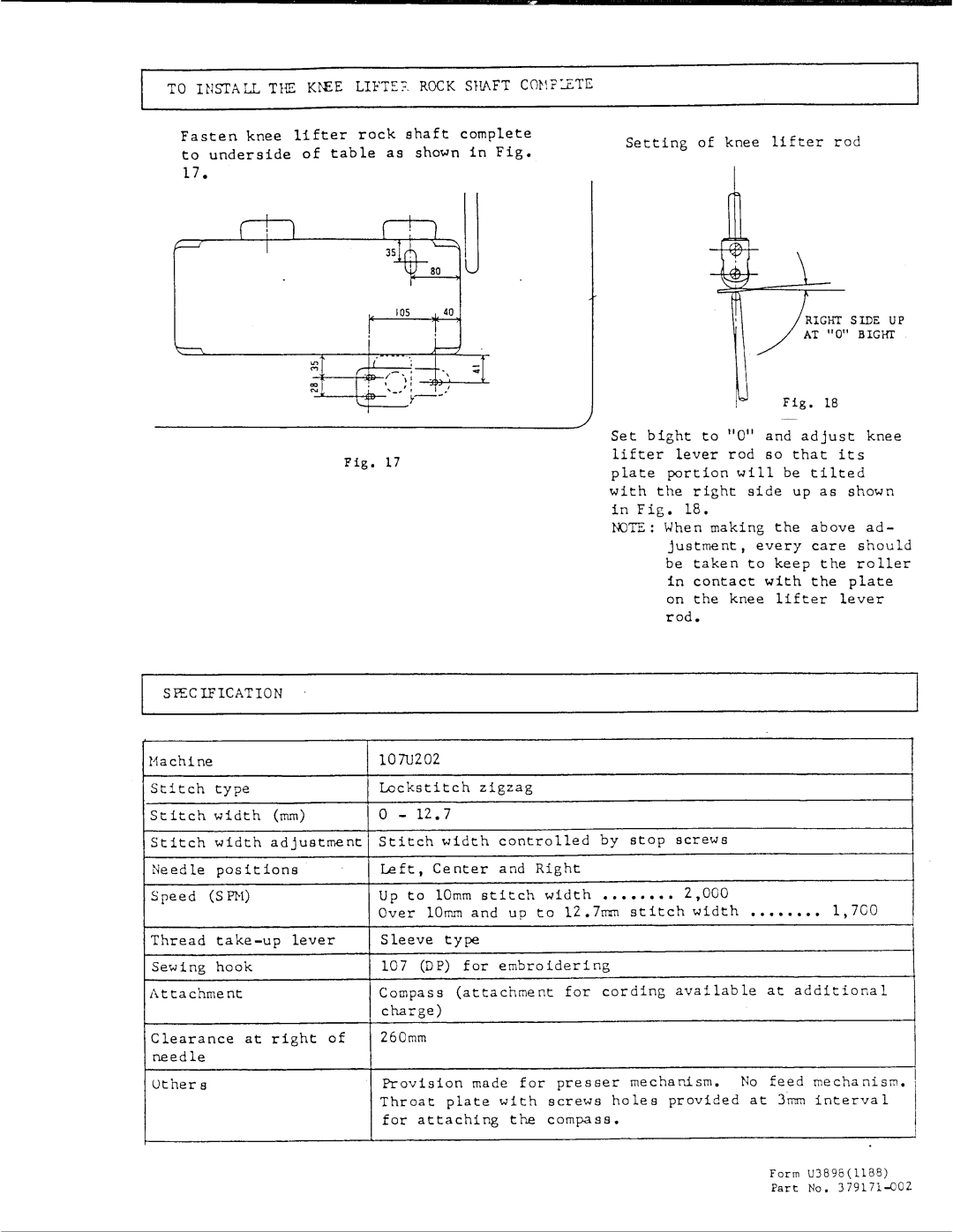 Singer 107U202 manual 