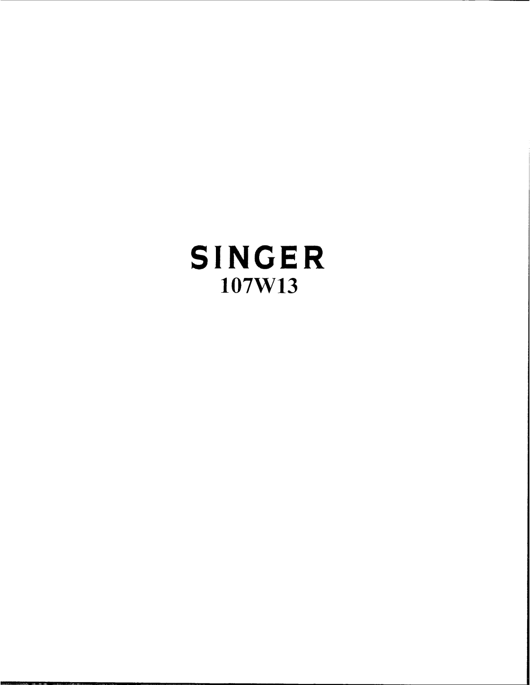 Singer 107W13 manual 