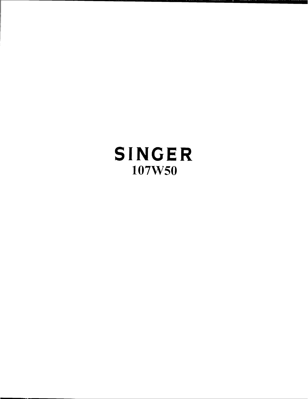 Singer 107W50 manual 