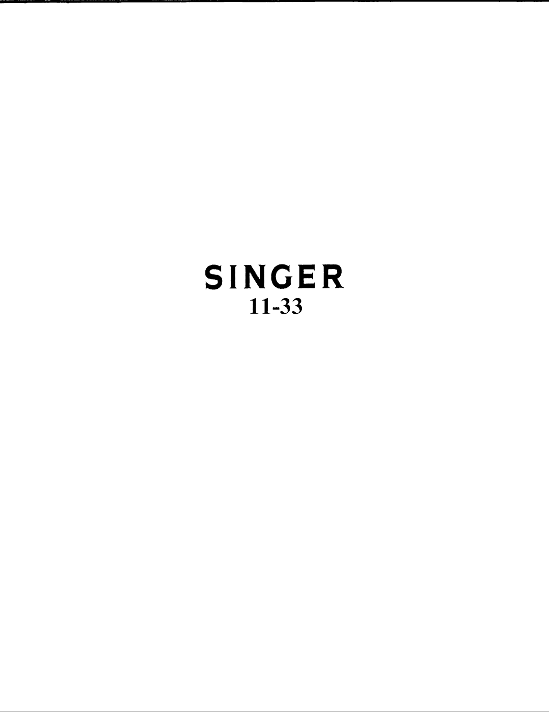 Singer 11-33 manual 