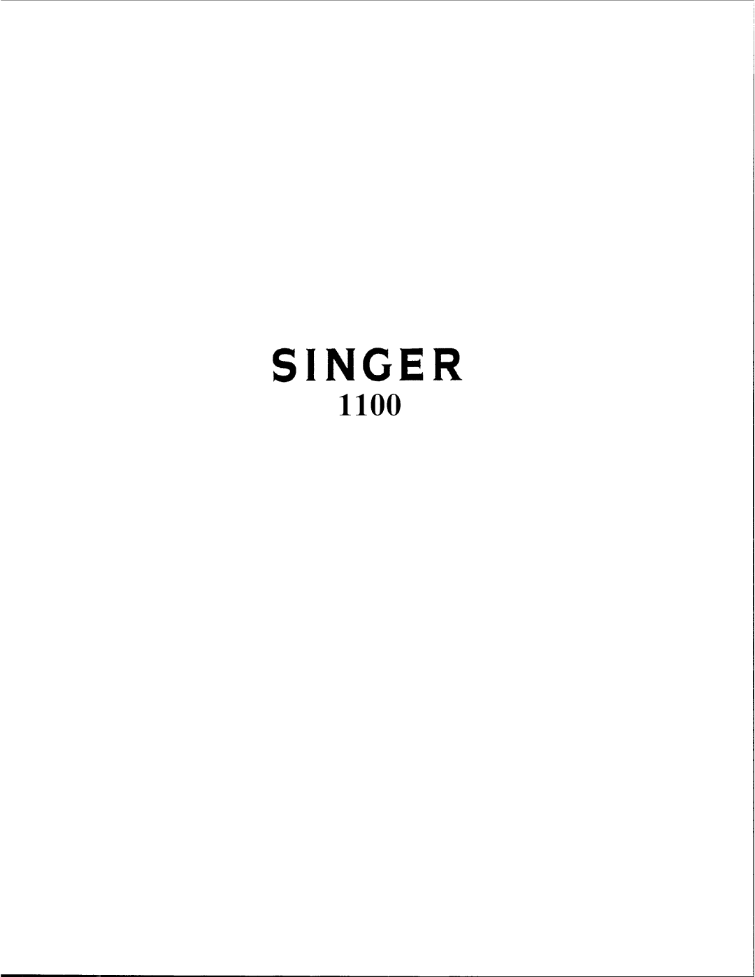 Singer 1100 manual 