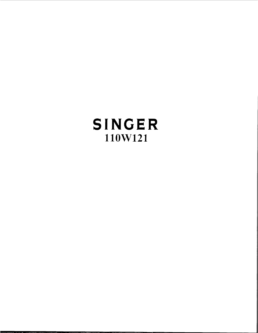 Singer 110W121 manual 