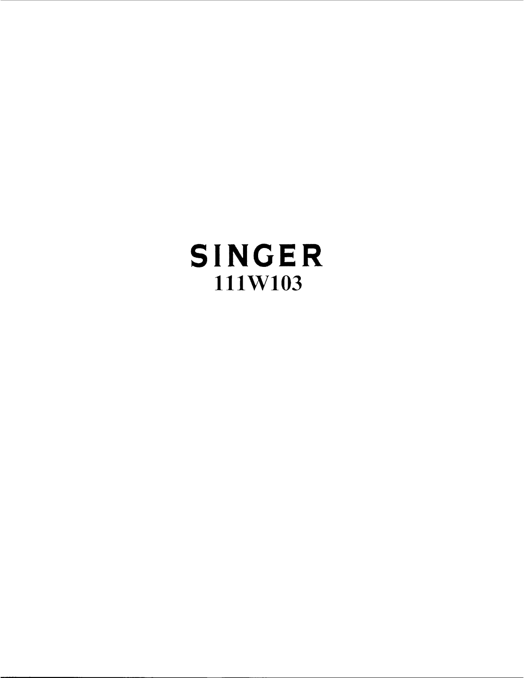 Singer 111W103 manual 