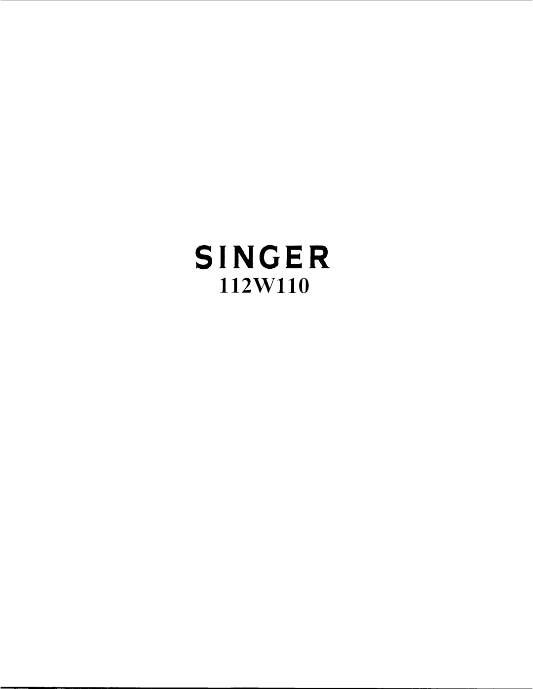 Singer 112W110 manual 