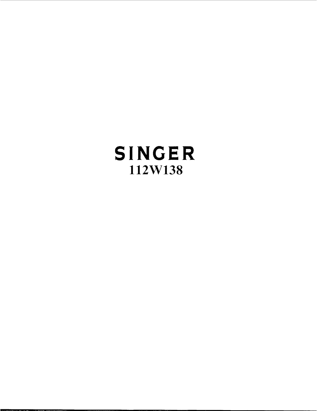 Singer 112W138 manual 