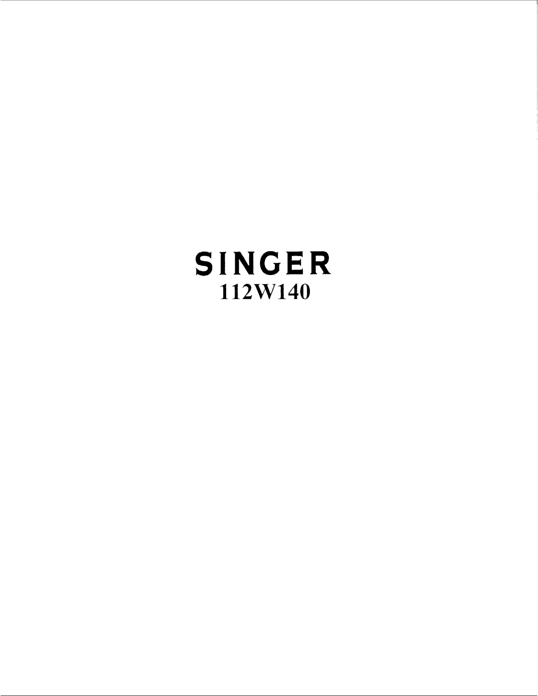 Singer 112W140 manual 