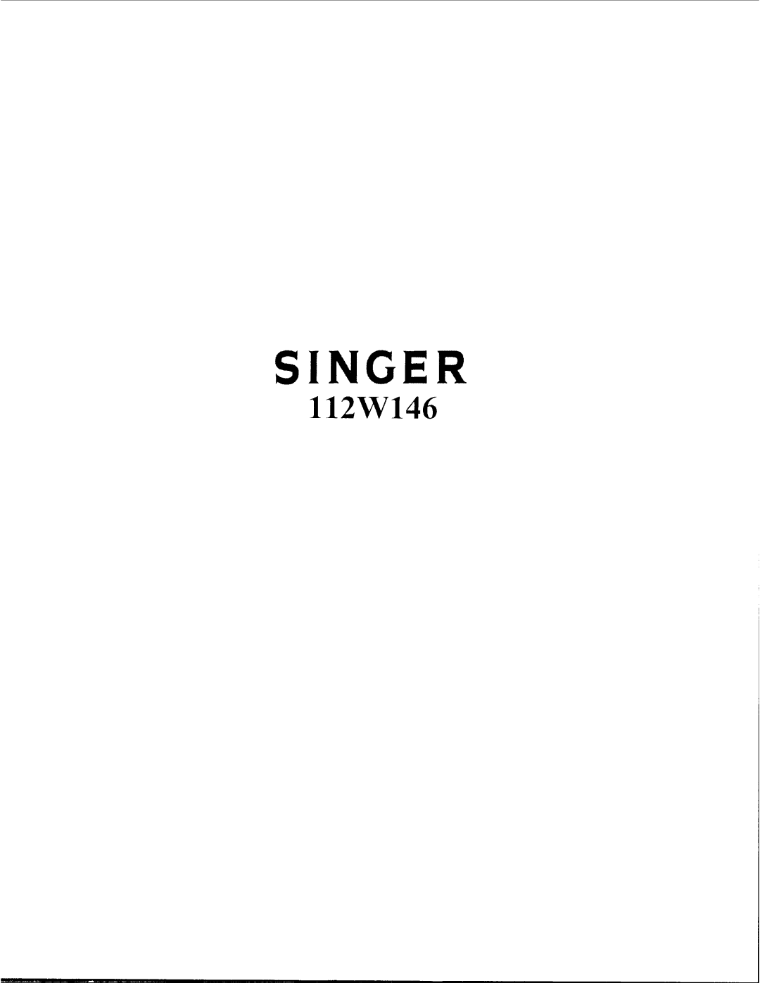 Singer 112W146 manual 