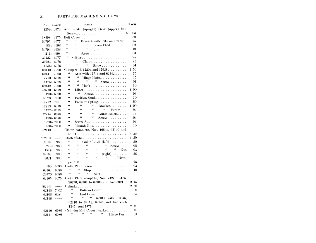 Singer 114-20, 114-1 manual 