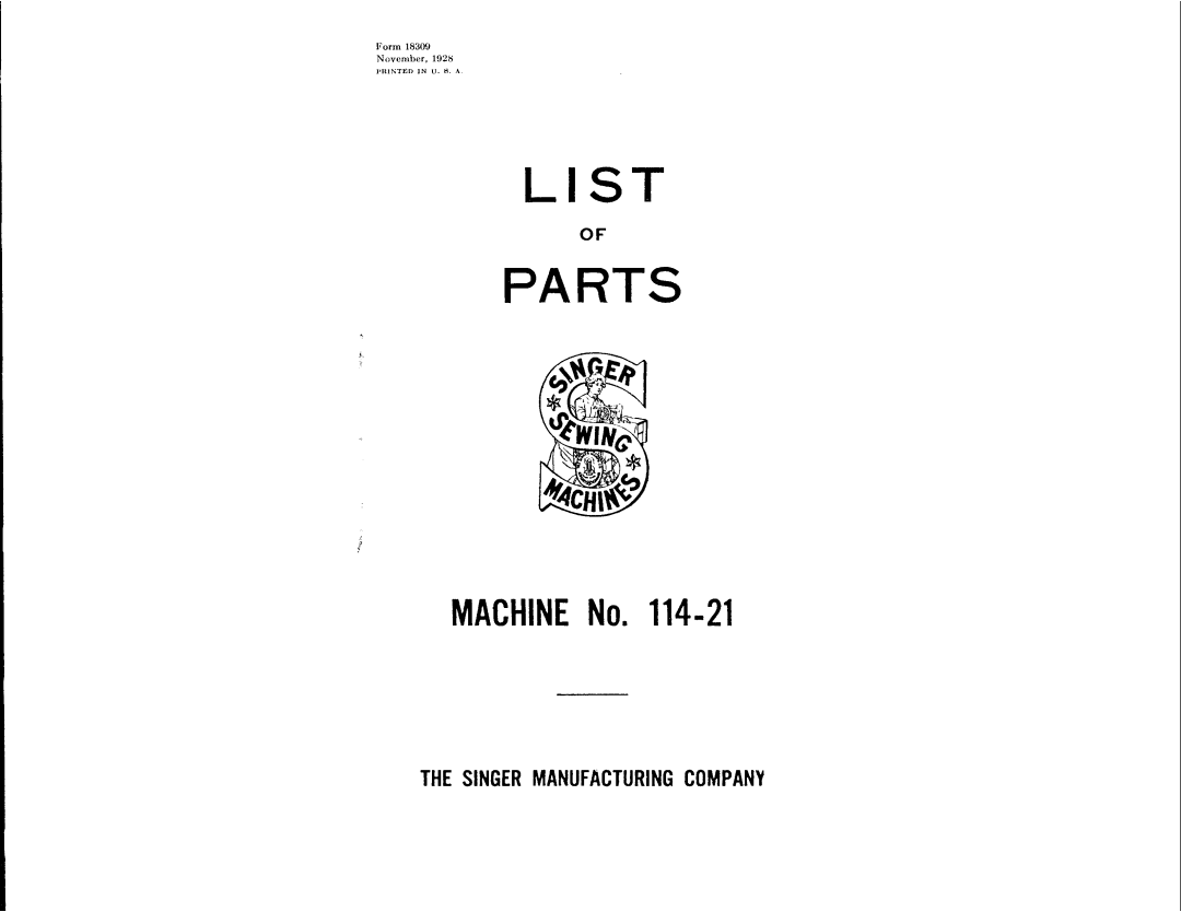 Singer 114-21 manual 