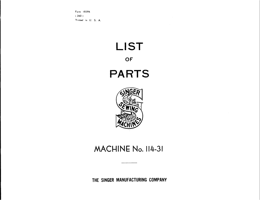 Singer 114-31 manual 