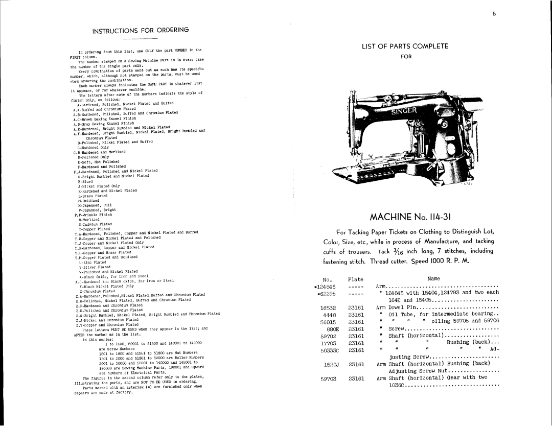 Singer 114-31 manual 