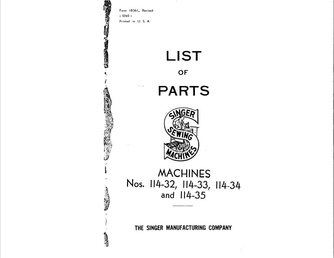 Singer 114-33, 114-34, 114-35, 114-32 manual 