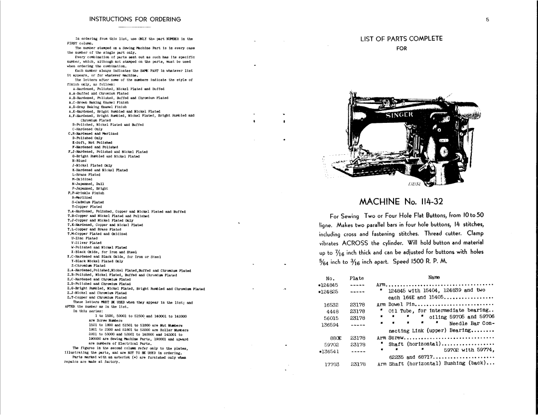 Singer 114-32, 114-34, 114-33, 114-35 manual 