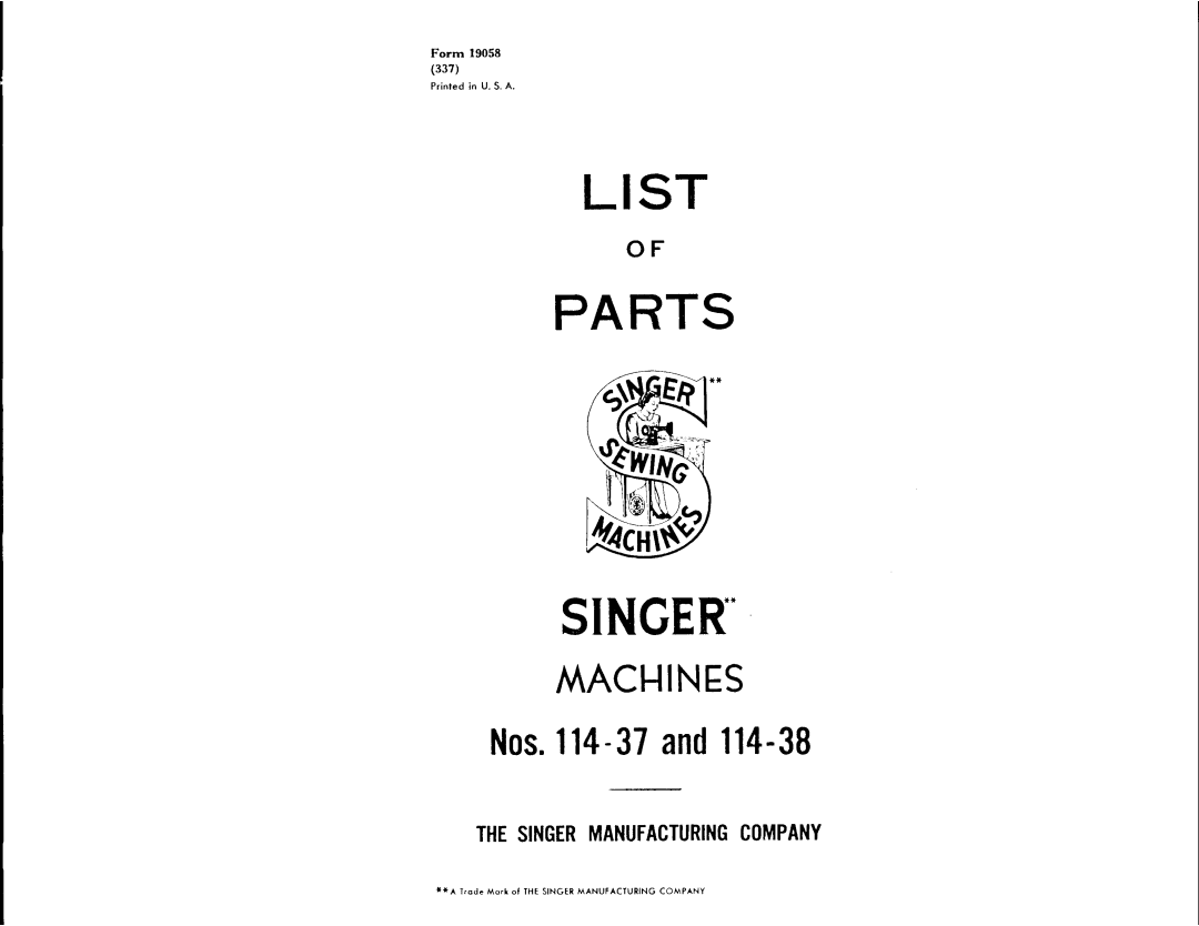 Singer 114-38 manual 