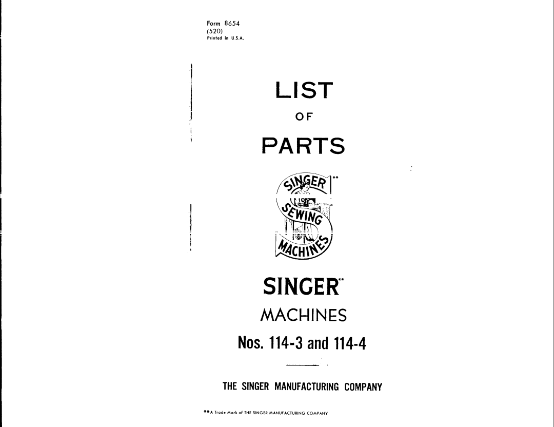 Singer 114-3, 114-4 manual 