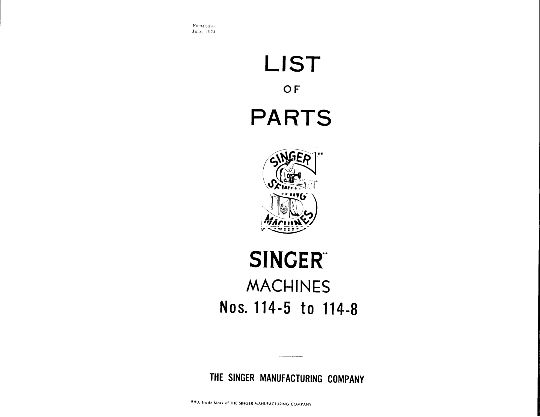 Singer 114-5, 114-8 manual 