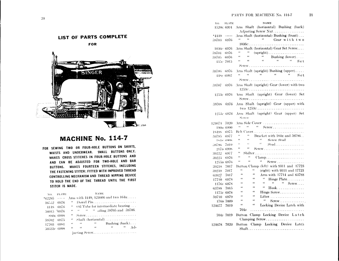 Singer 114-8, 114-5 manual 