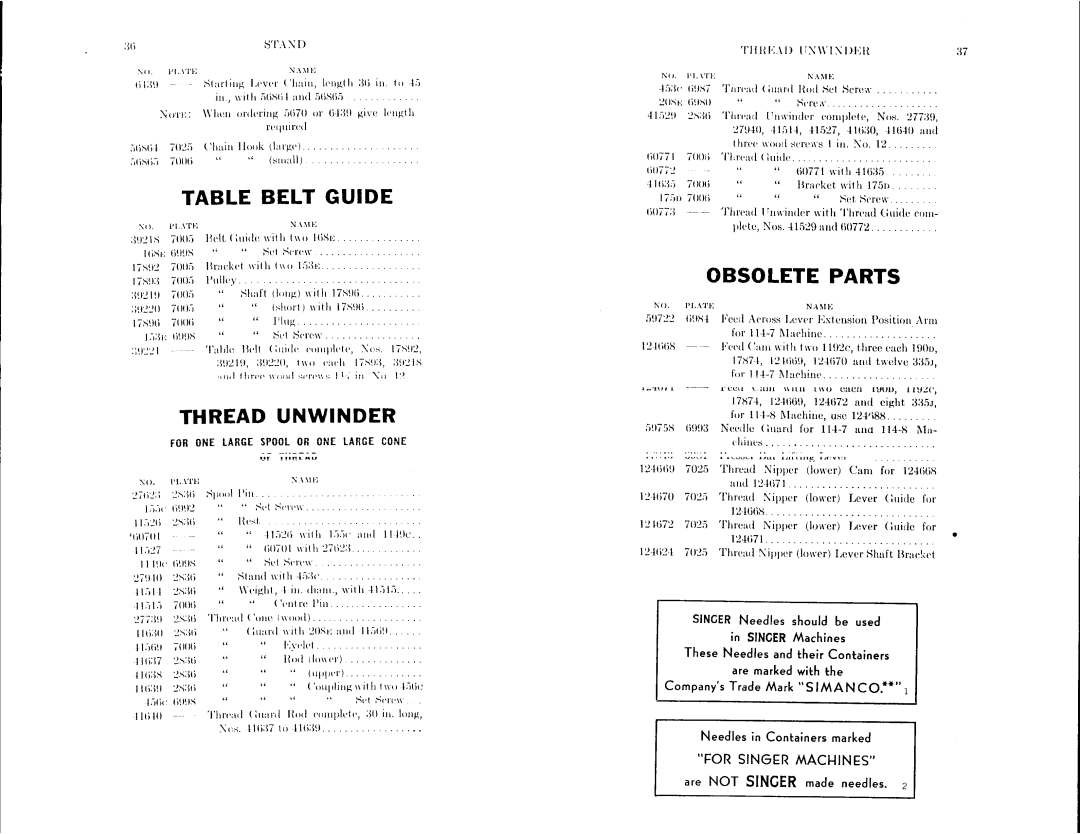 Singer 114-8, 114-5 manual 