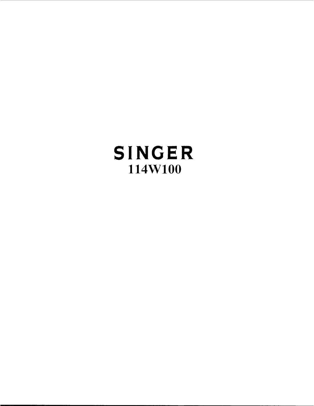 Singer 114W100 manual 