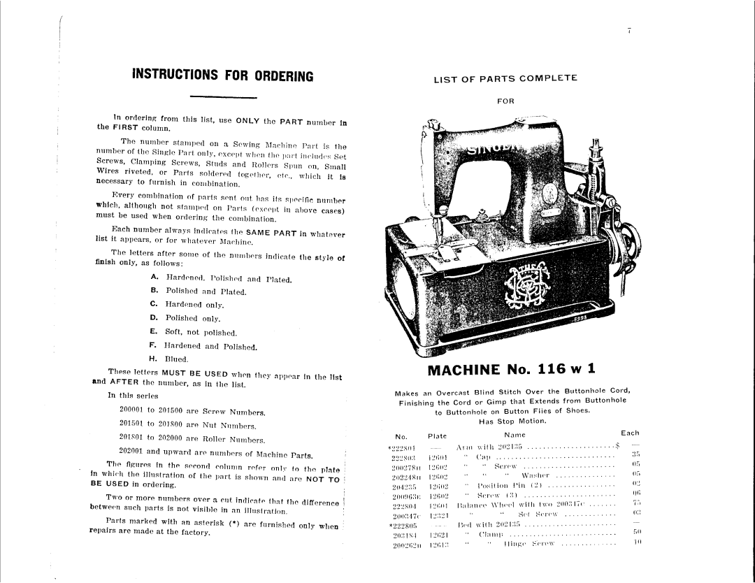 Singer 116W1 manual 