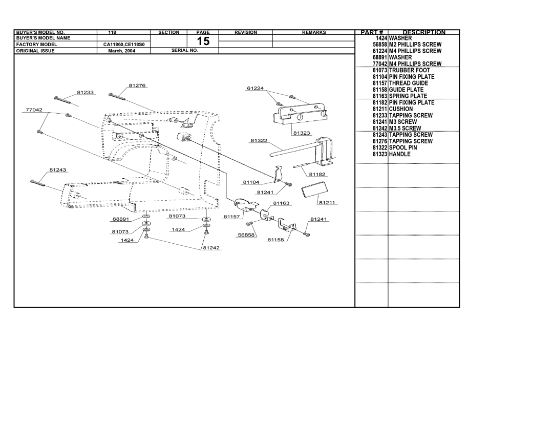 Singer 118 manual Trubber Foot 