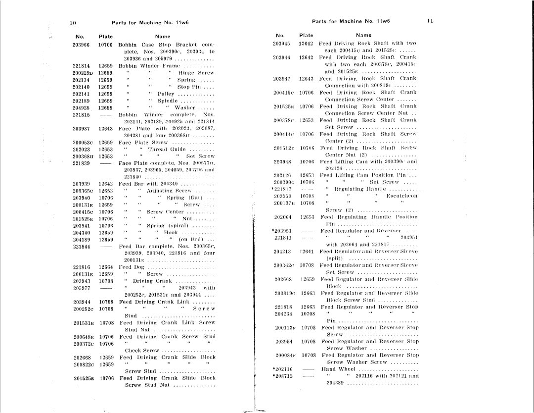 Singer 11W6, 11W7 manual 